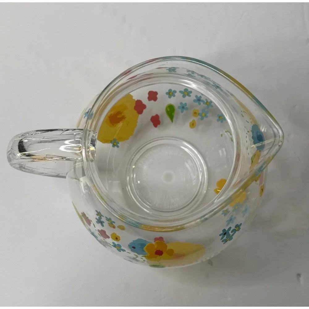 Vintage‎ STARBUCKS 2006 Green Ribbon Flowers Logo 64oz. Plastic Pitcher Tea Rare